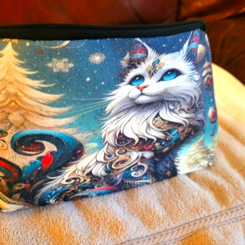 Bohemian Cat‎ Canvas Makeup Bag - NEW - Picture 3 of 9